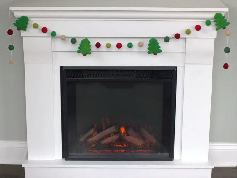 Christmas Tree Felt Garland- Shades of Reds & Greens