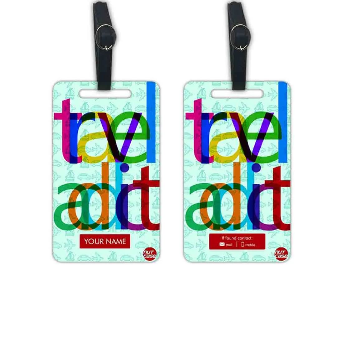 Classy Personalized Travel Bag Tag Add Name Set of 2 - Travel