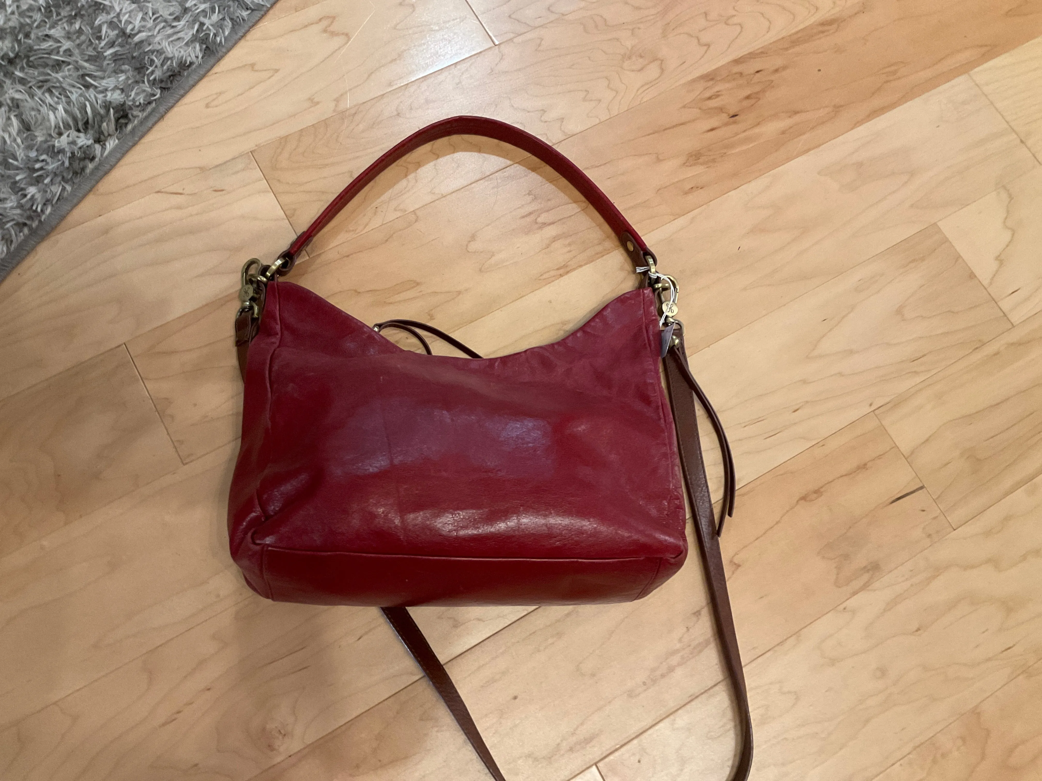 {{ClientCode}} RED HOBO SHOULDER BAG