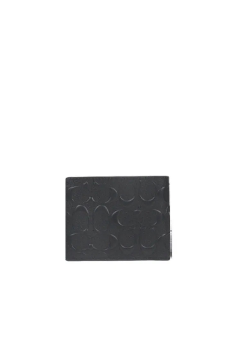 Coach 3 In 1 Wallet In Signature Leather Embossed In Black CR957