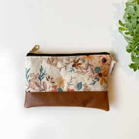 Coin purse in floral bookish