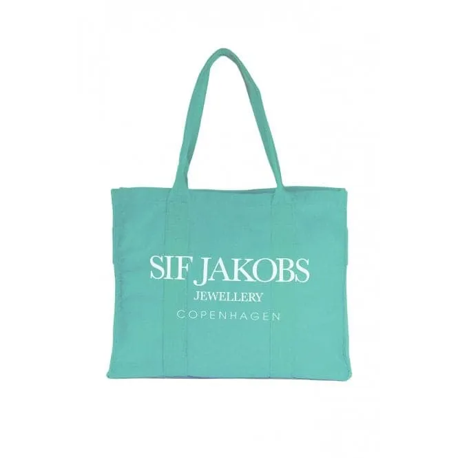 Common Cotton Felt pad Tote Turquoise Bag SJ-TOTEBAGTQ