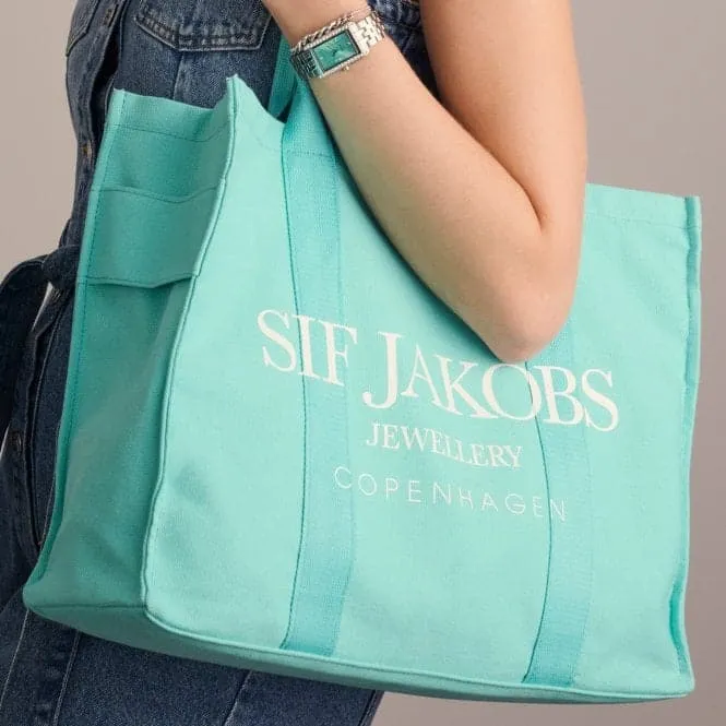 Common Cotton Felt pad Tote Turquoise Bag SJ-TOTEBAGTQ