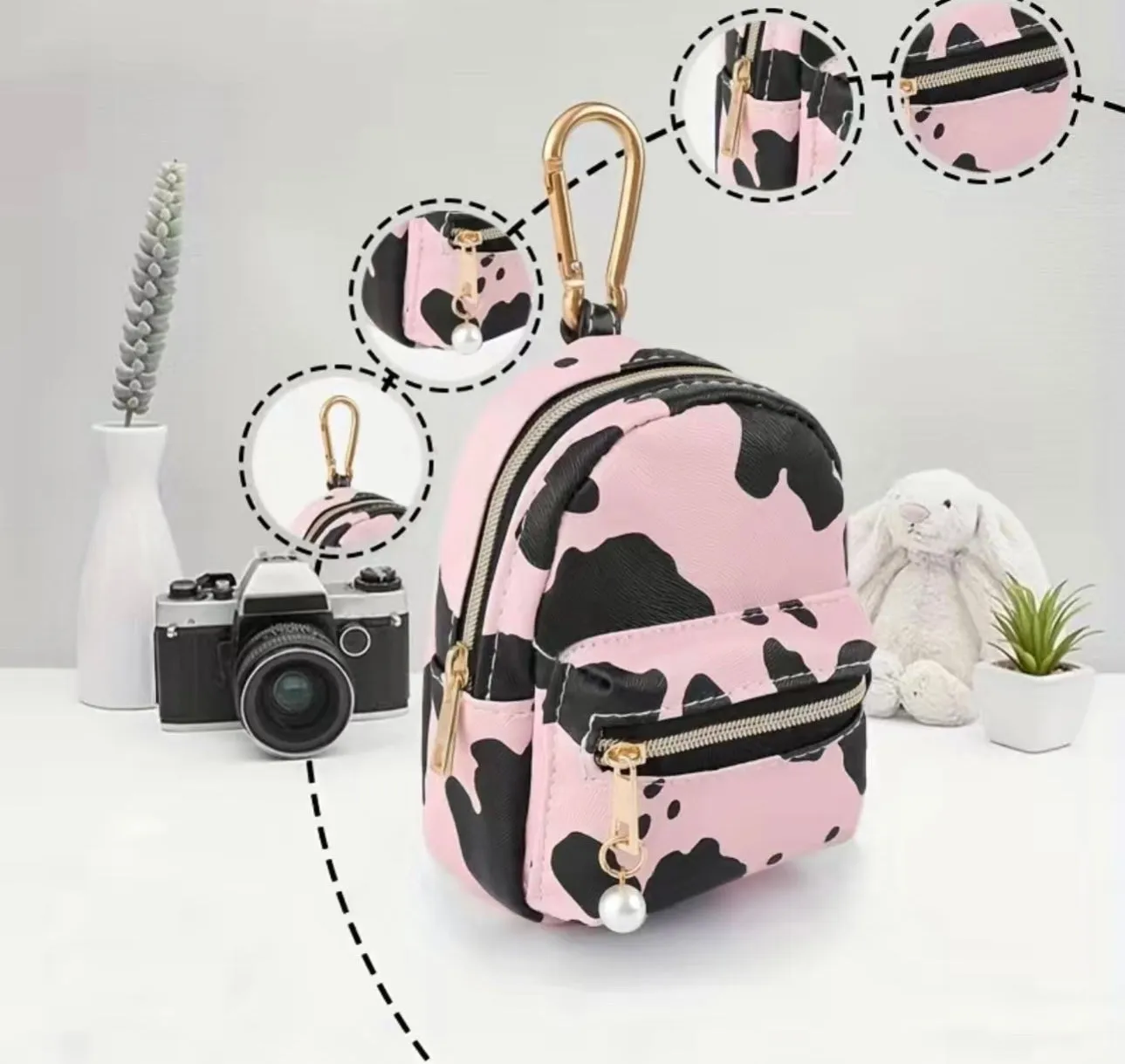 cow print change purse