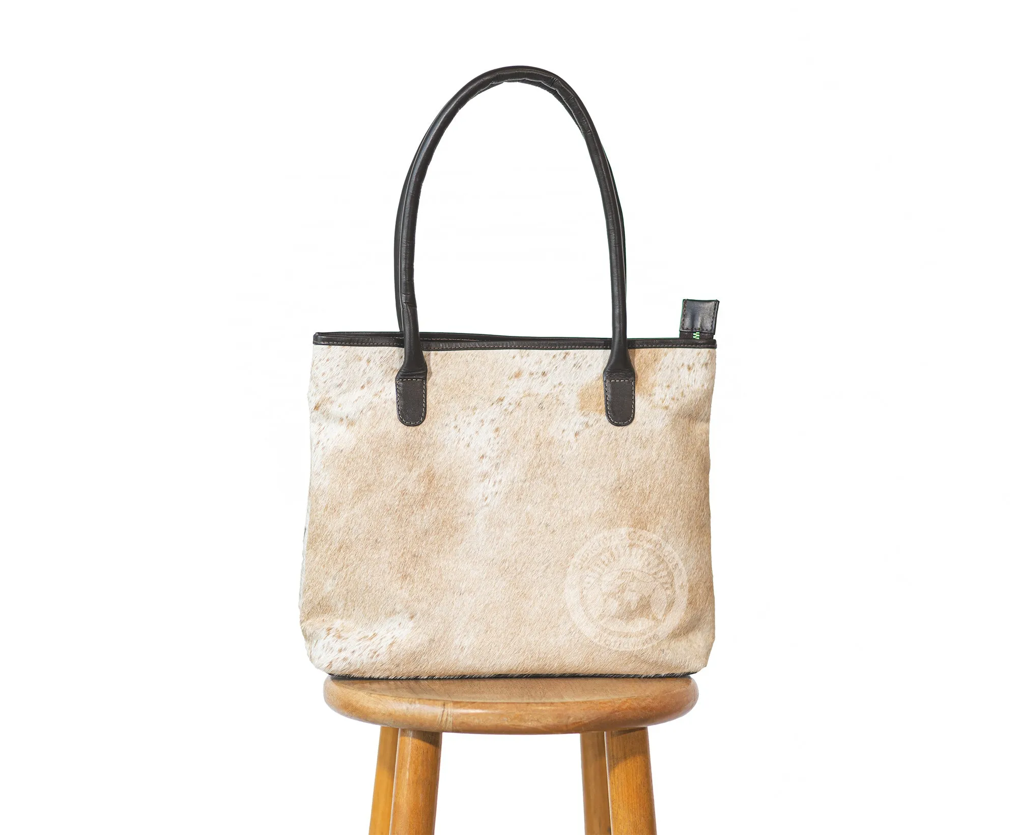 Cowhide Handbag - Beige