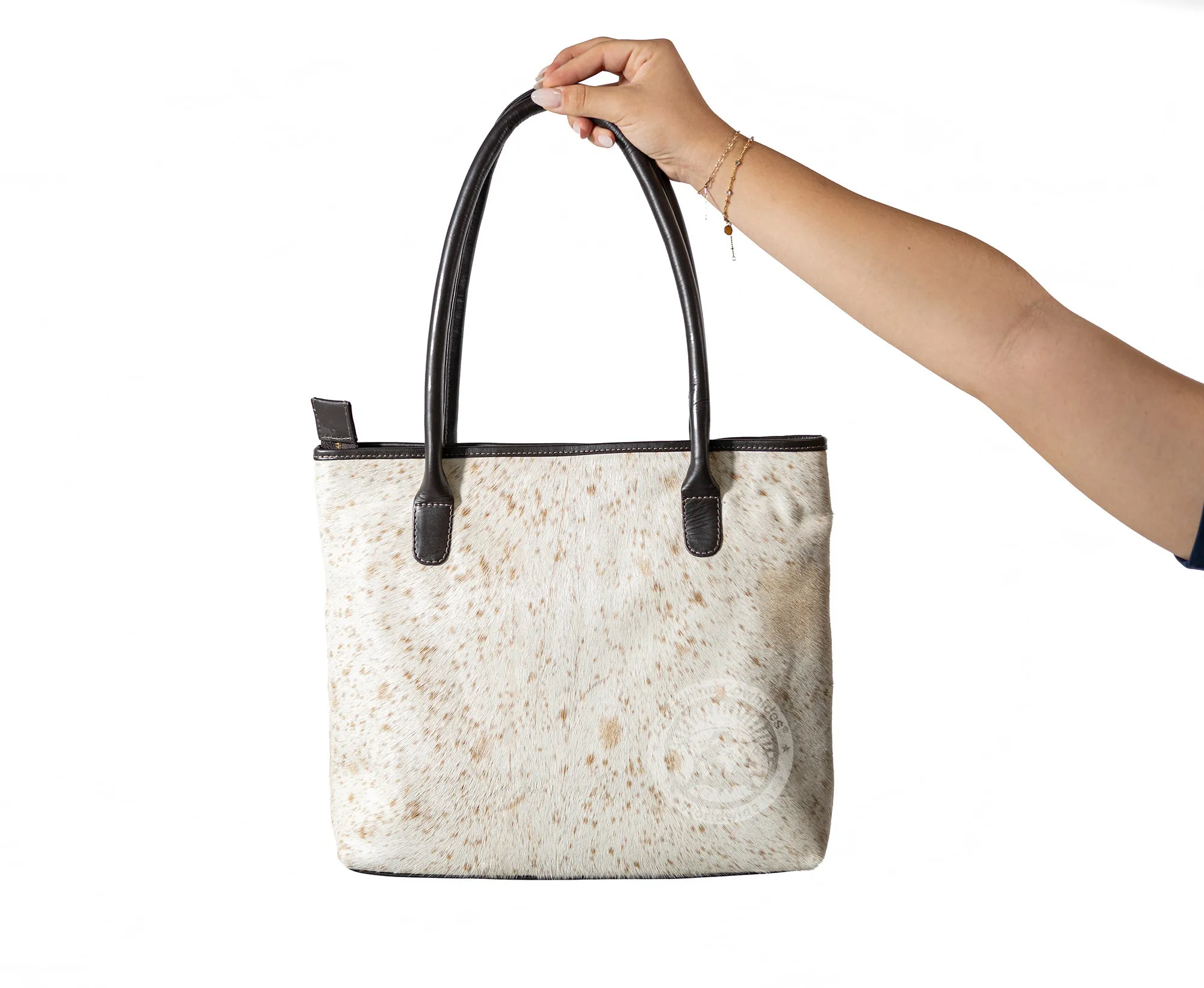 Cowhide Handbag - Beige