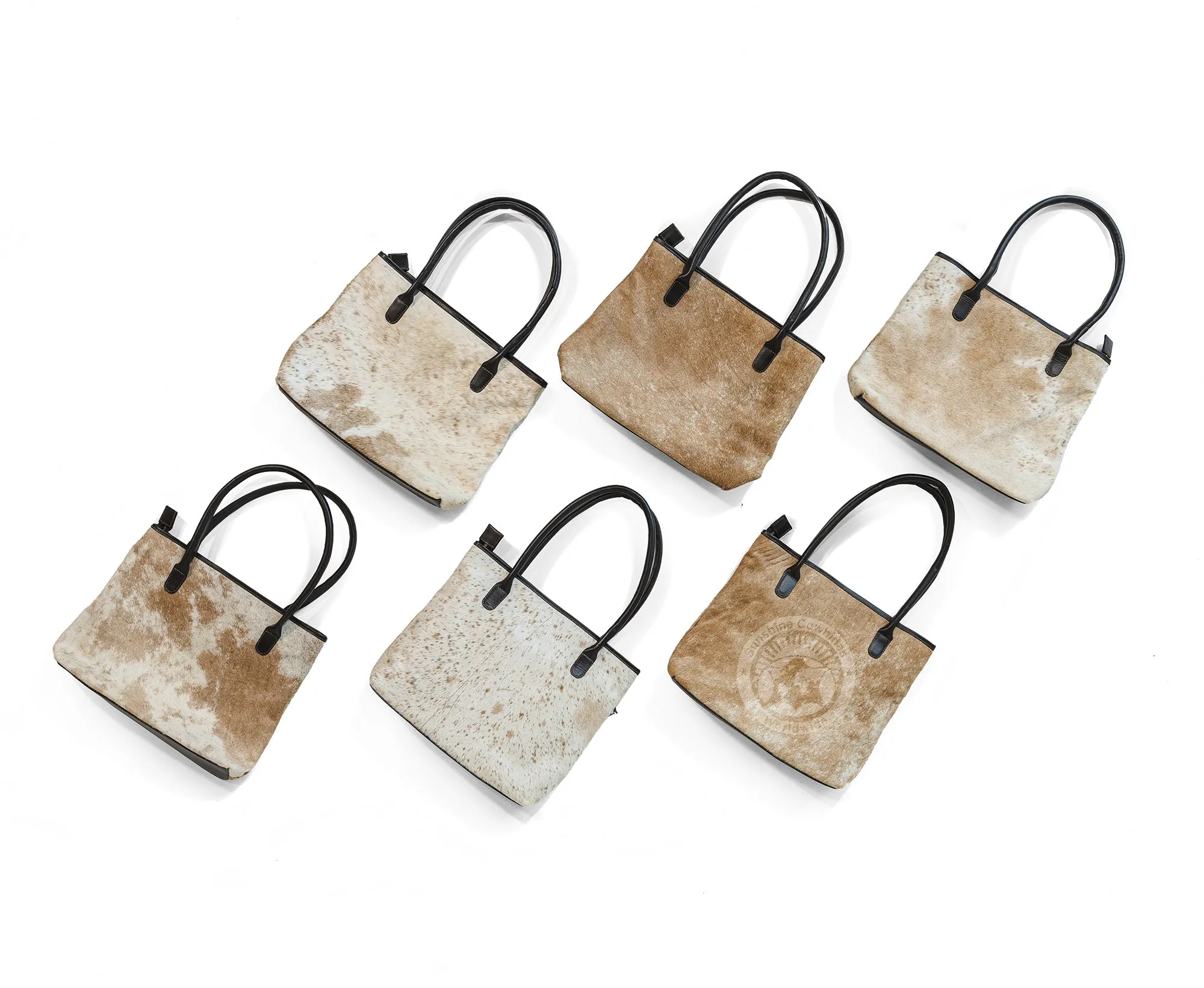 Cowhide Handbag - Beige