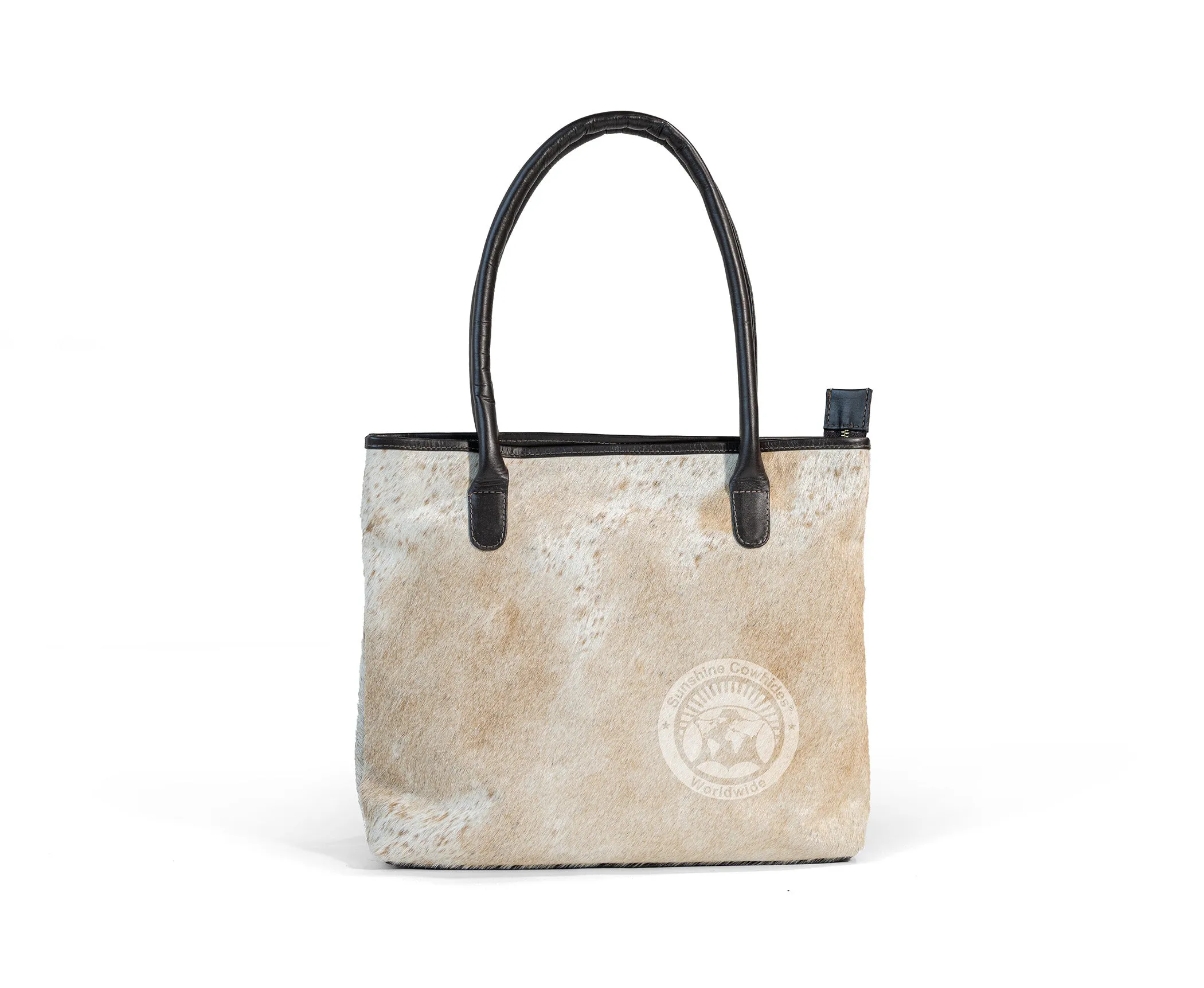 Cowhide Handbag - Beige