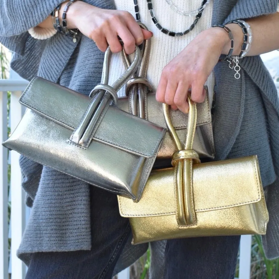 Cream Modern Leather Clutch & Crossbody