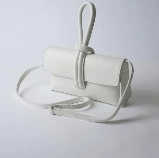 Cream Modern Leather Clutch & Crossbody