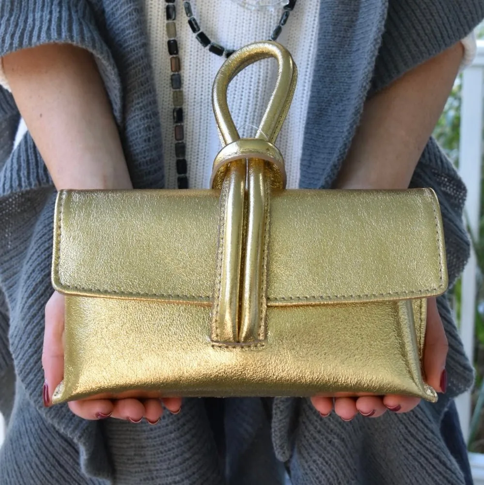 Cream Modern Leather Clutch & Crossbody