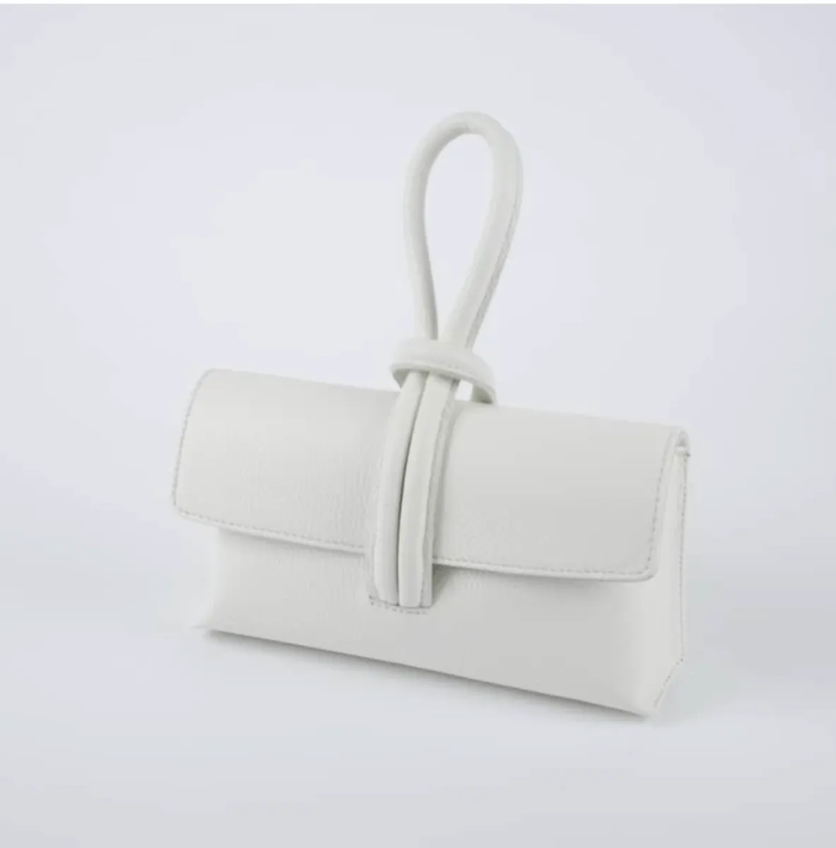 Cream Modern Leather Clutch & Crossbody