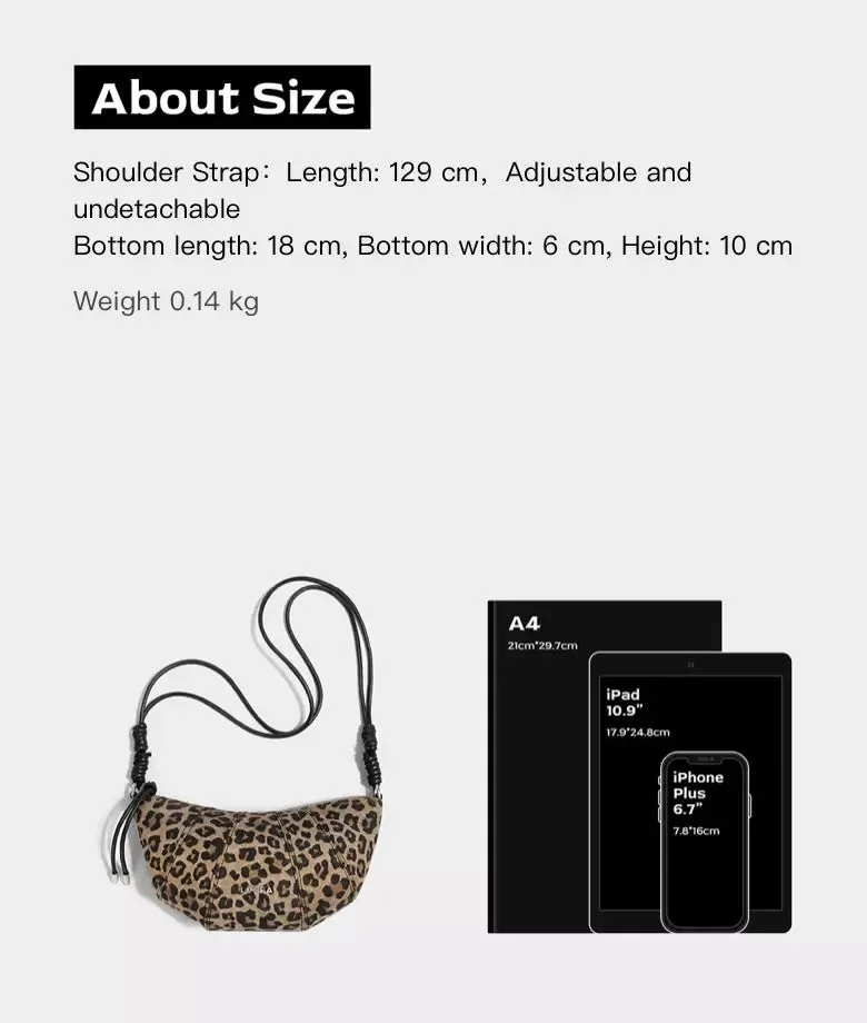 CROISSANT leopard print shoulder bag | New Arrival