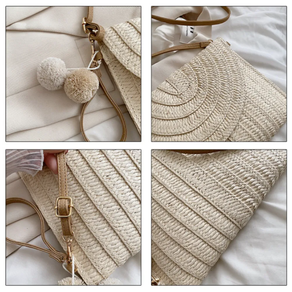 Crossbody Summer Straw Bag