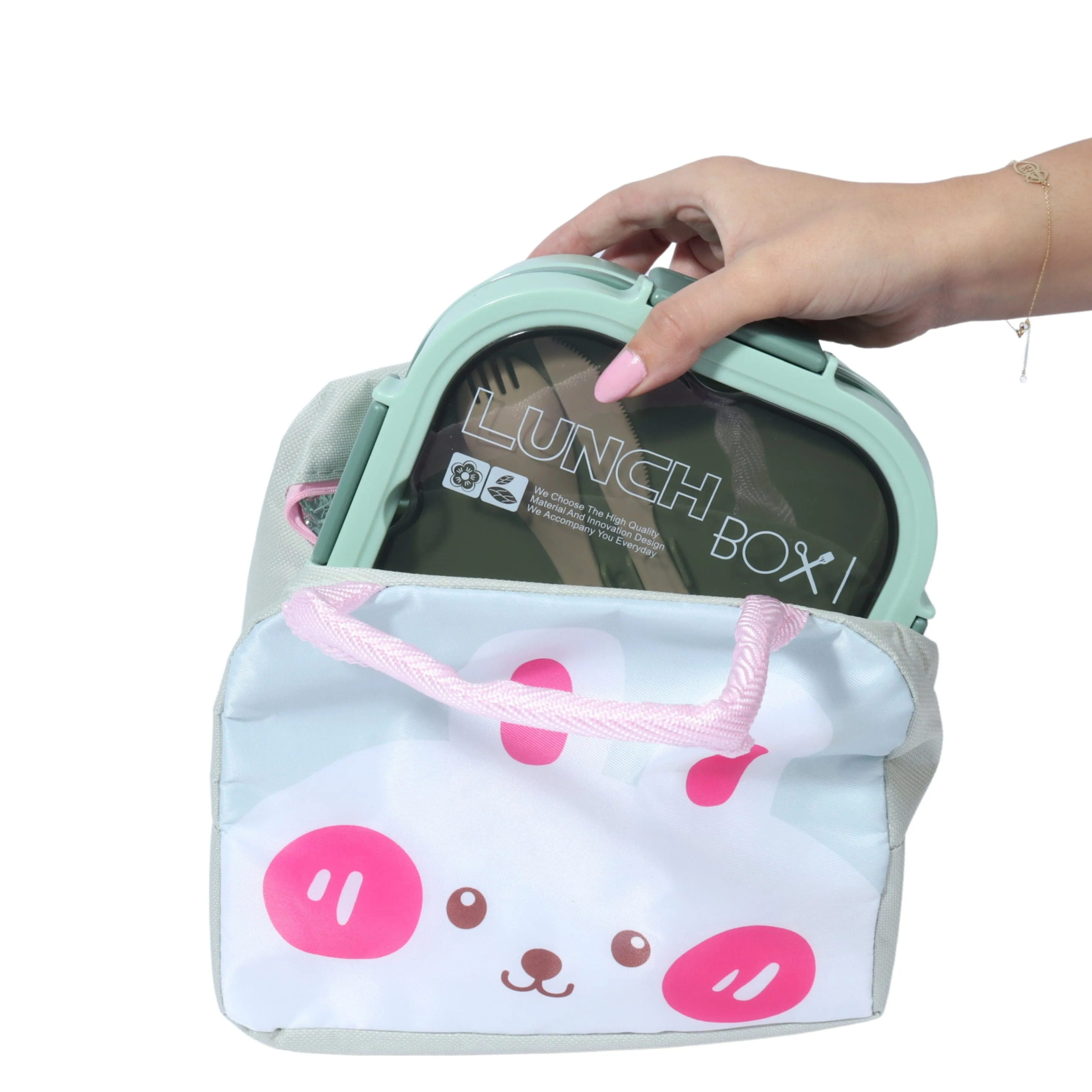 Cute insulated bunny lunch bag