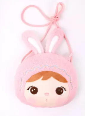 Cute Little Baby Plush Shoulder Bags For Girls, Plush Shoulder Bags with Strap for Kids Coin Purses Cute Princess Handbags Kids, Accessories for Girls, Pink