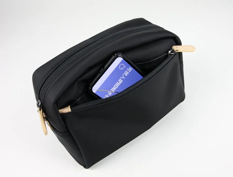 Cute Navy NYLON Womens Toiletry Shoulder Bag Travel Toiletry Organizer Clutch for Women