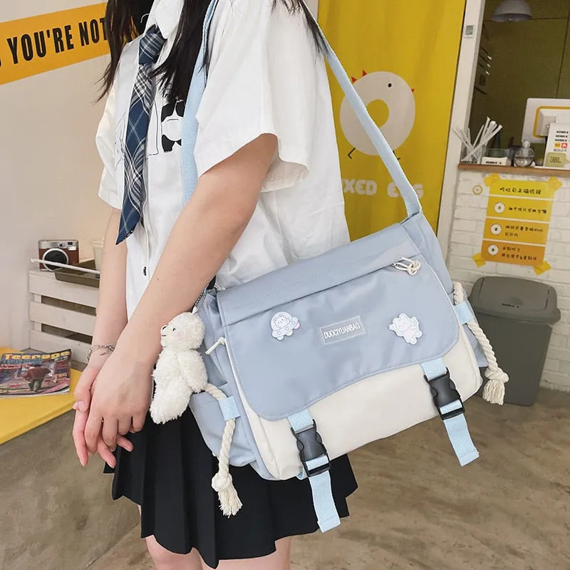 Darianrojas Korean Fashion Casual Big Bag Student School Bags for Teenage Girls Messenger Bag Shoulder Bag Crossbody Bags Women