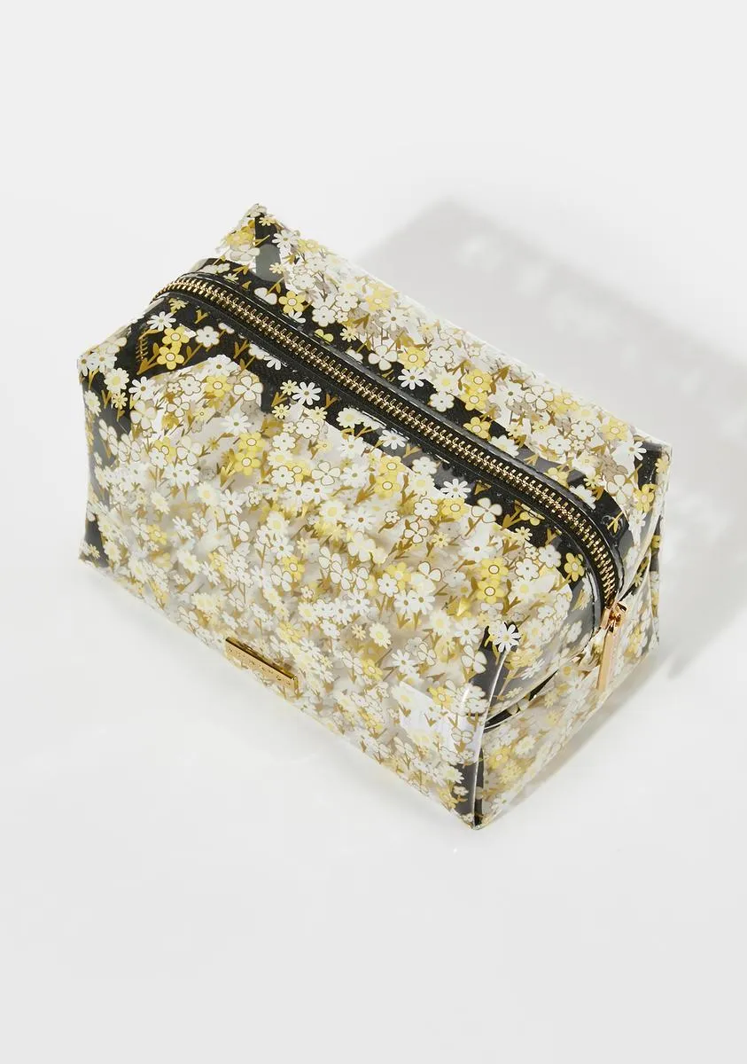 Ditsy Gold Meadow Makeup Bag