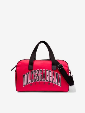 Dolce & Gabbana Boys Milano Logo Duffle Bag in Red