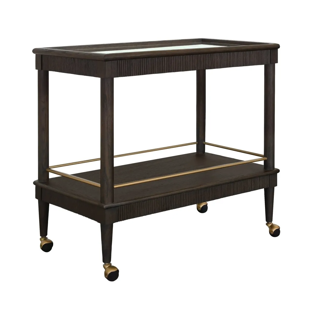 Dublin Espresso Oak Bar Cart by Worlds Away