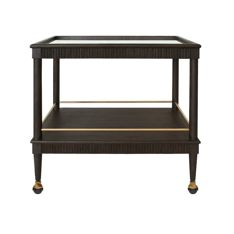 Dublin Espresso Oak Bar Cart by Worlds Away