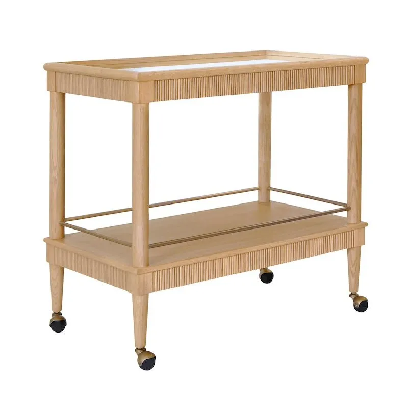 Dublin Natural Oak Bar Cart by Worlds Away