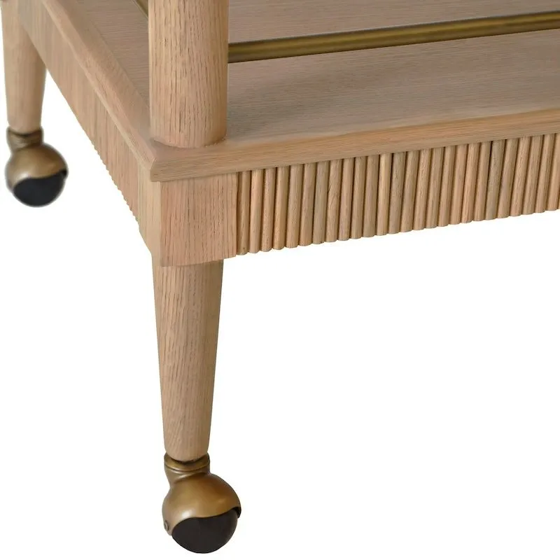 Dublin Natural Oak Bar Cart by Worlds Away