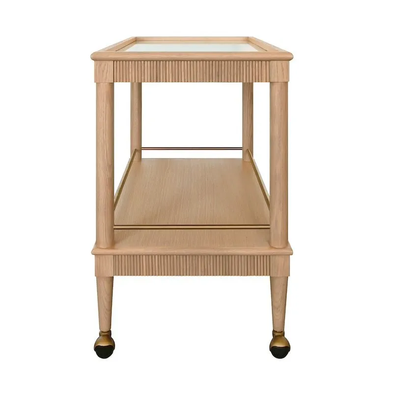 Dublin Natural Oak Bar Cart by Worlds Away