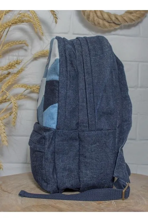 Dwij Patched Denim & Felt Backpack