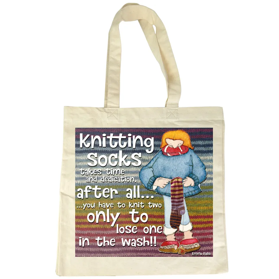 Emma Ball - Cotton Canvas Bag - Sock Knitters