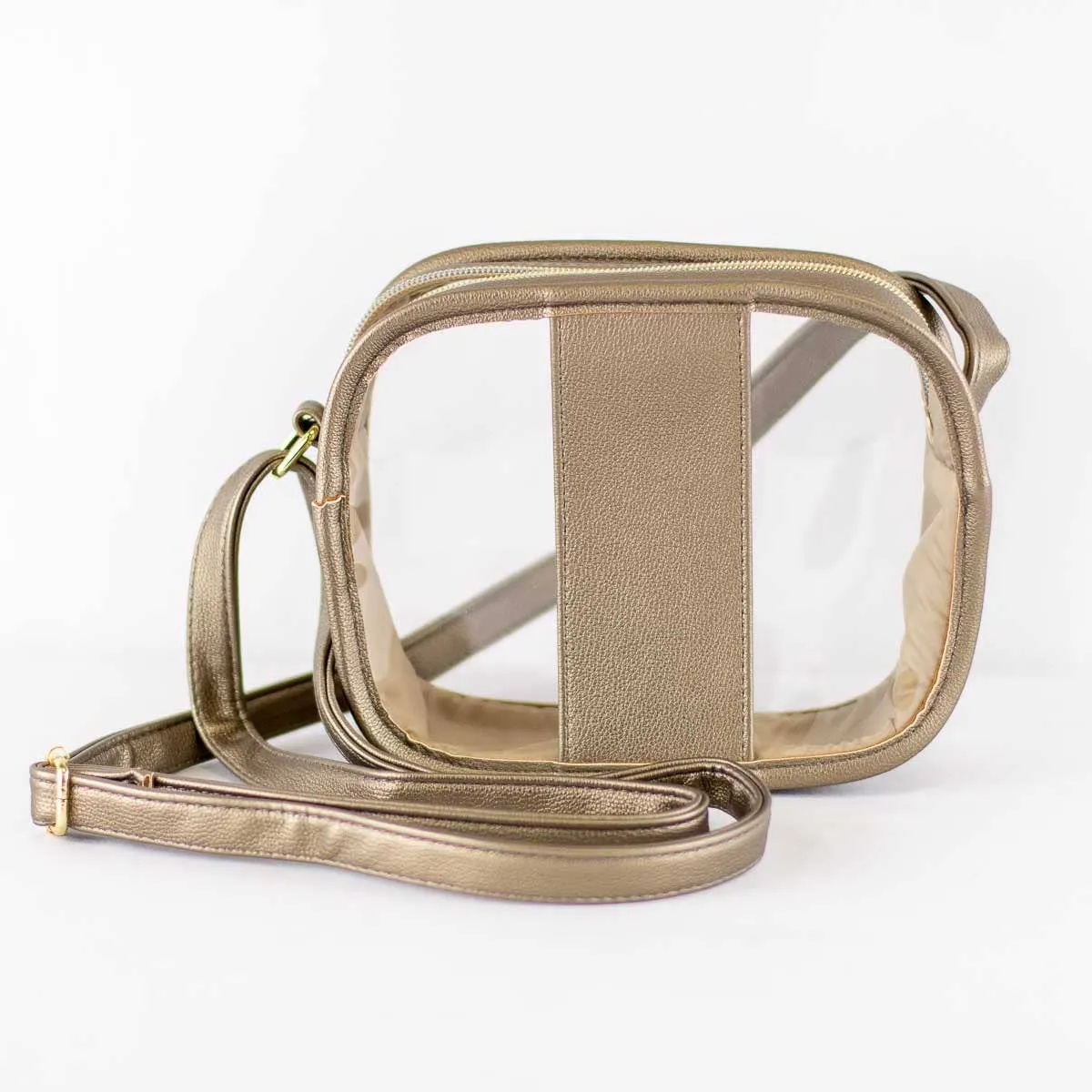 Emma Clear Crossbody   Light Gold   8x6x2.5