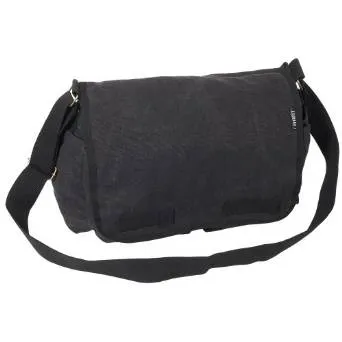 Everest Luggage Canvas Two Snap Pocket Messenger - Black