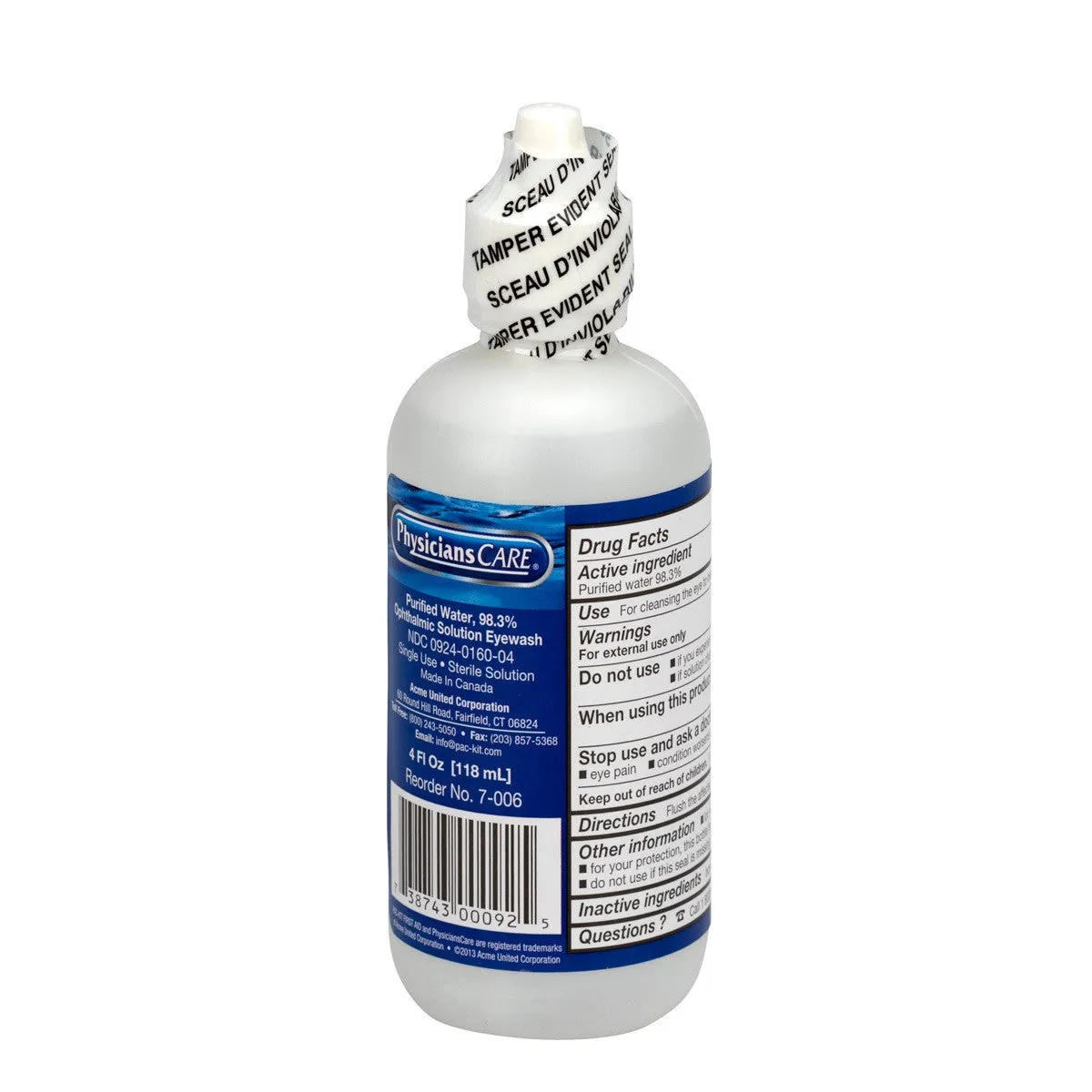 Eye Wash Solution, 4 Ounce Bottle - W-7-006