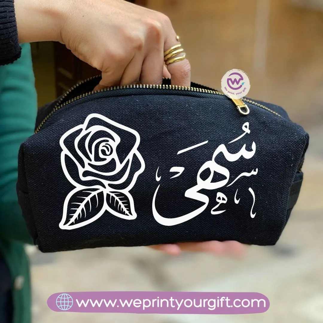 Fabric Boxy Pouch Makeup-Arabic Names