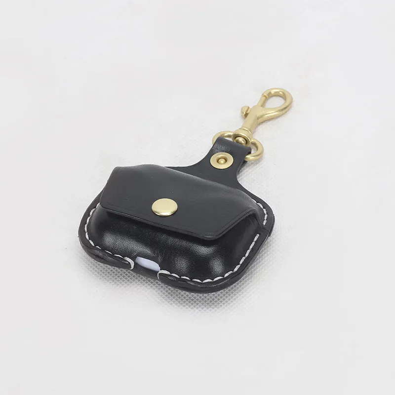 Fashion retro cowhide hand-stitched earphone bag