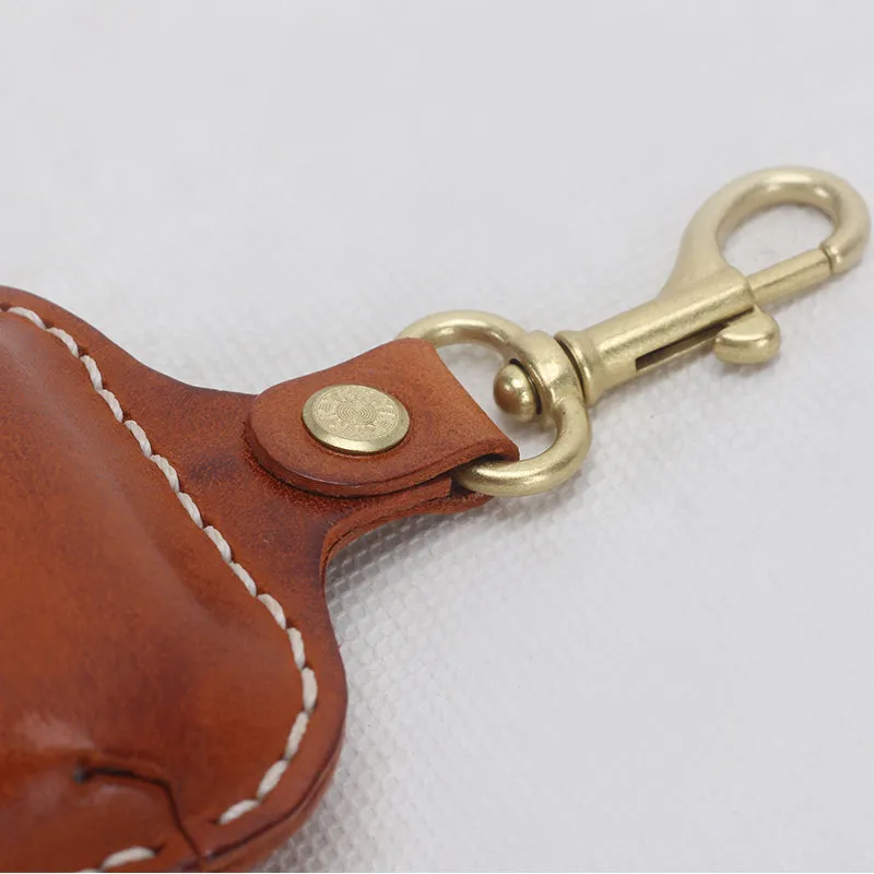 Fashion retro cowhide hand-stitched earphone bag