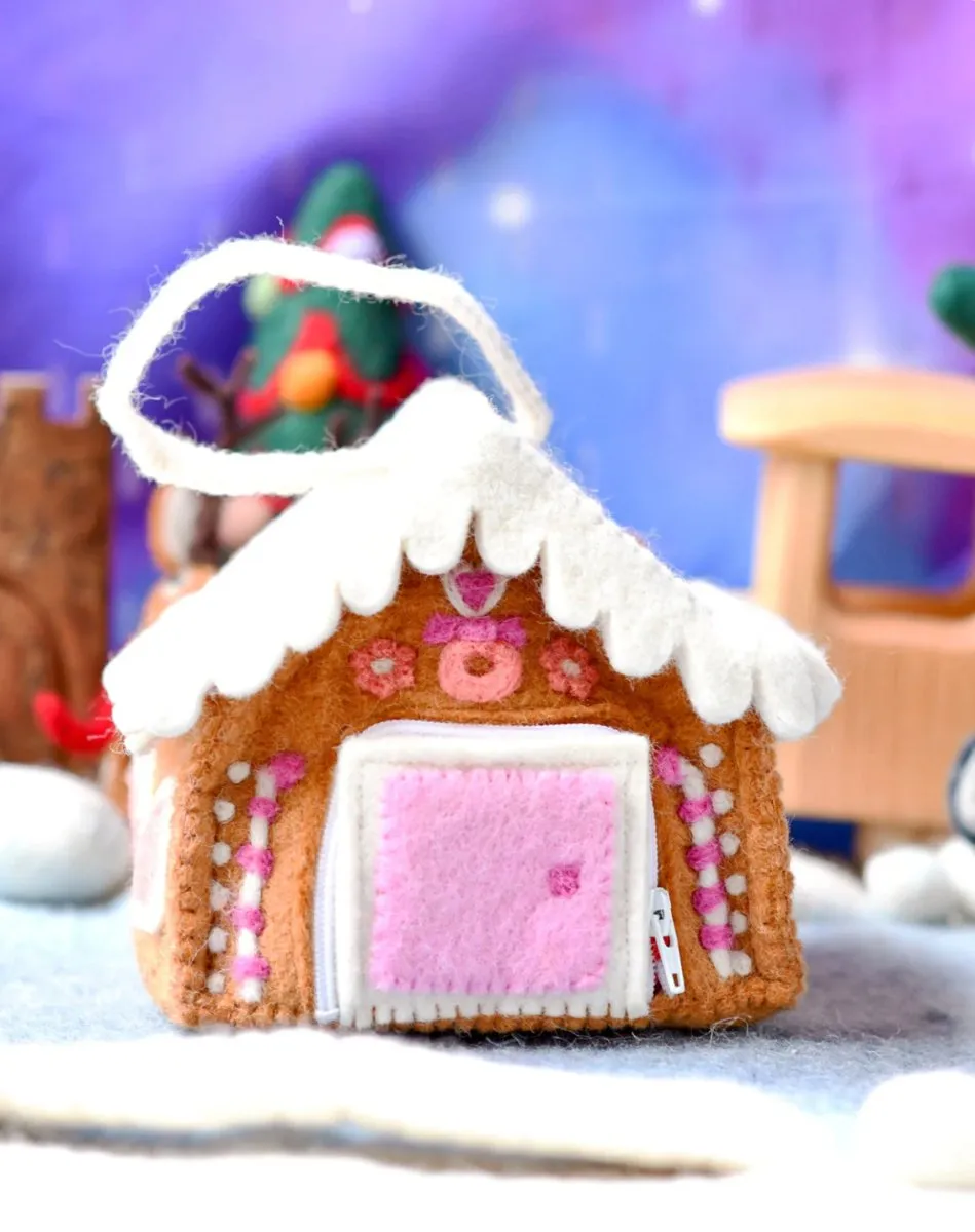 Felt Gingerbread House Bag (Pink)| Tara Treasures