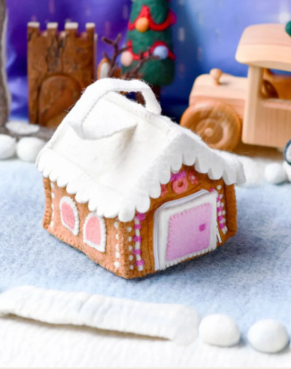 Felt Gingerbread House Bag (Pink)| Tara Treasures