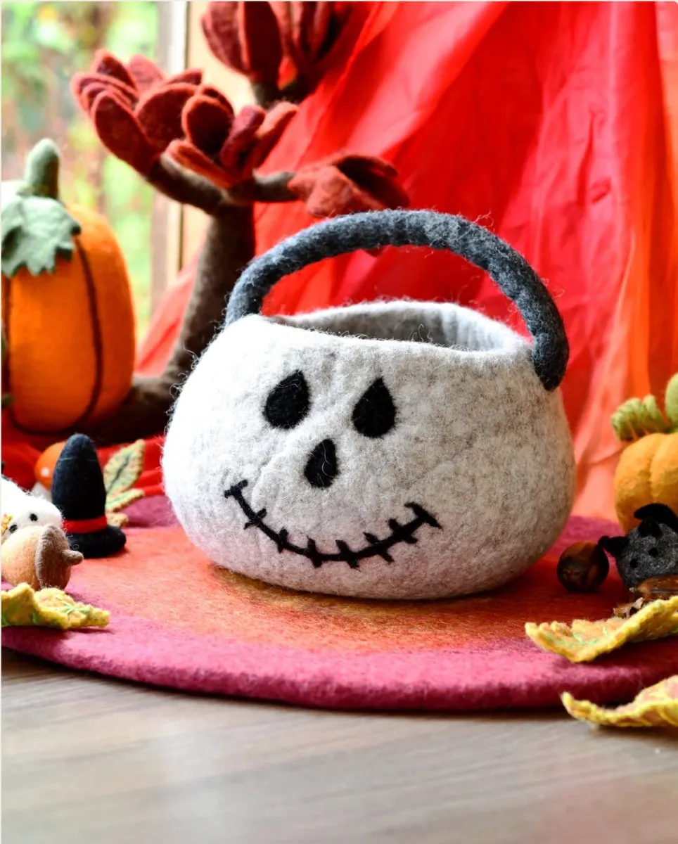 Felt Trick or Treat Spooky Skull Bag - Tara Treasures