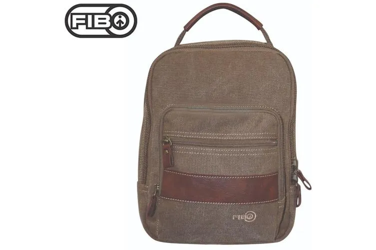 FIB - A1201C Washed canvas sling bag - Khaki