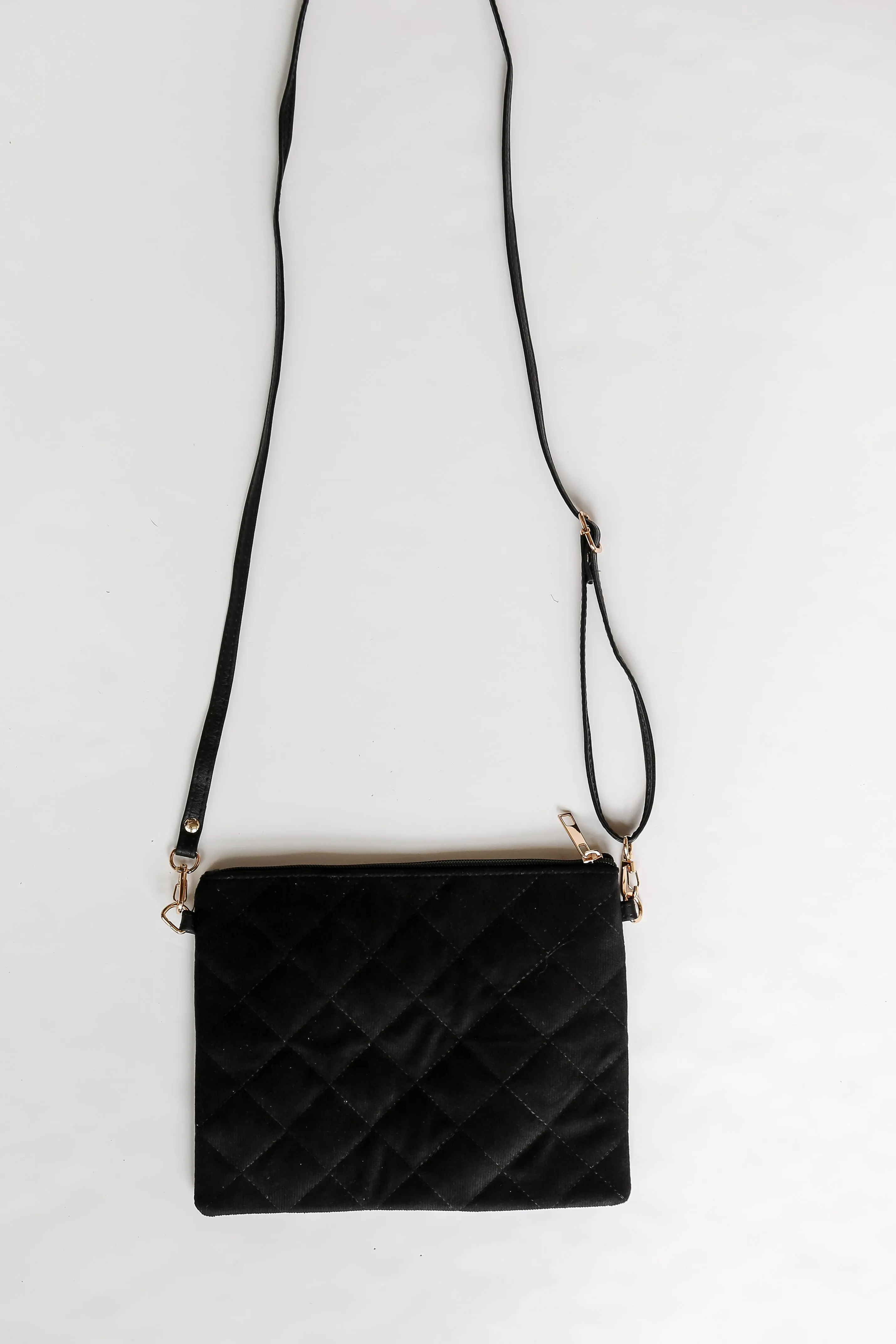 FINAL SALE - Fashionable Favorite Black Corduroy Crossbody Bag