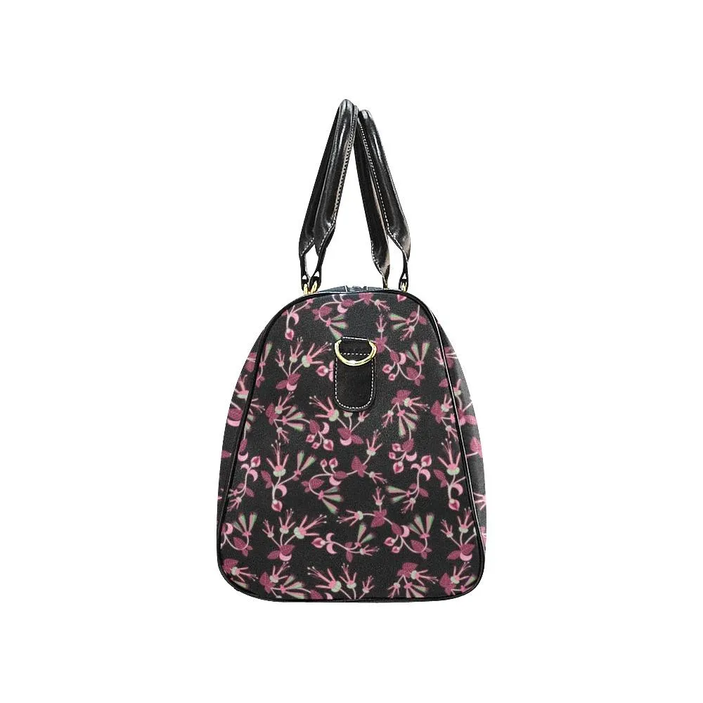 Floral Green Black Waterproof Travel Bag