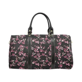 Floral Green Black Waterproof Travel Bag