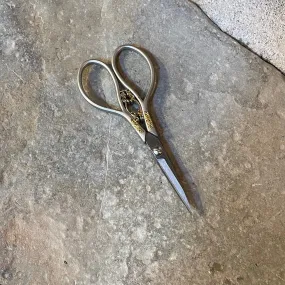 Floral Teardrop Scissors ~ Silver & Gold