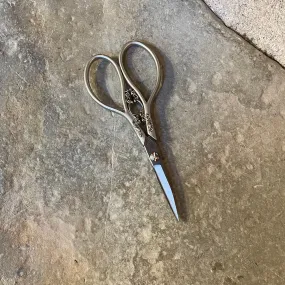 Floral Teardrop Scissors ~ Silver & Silver