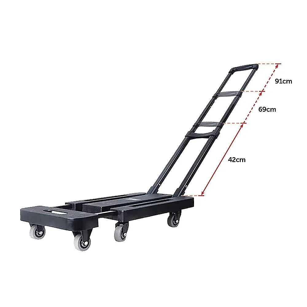 Foldable Flatbed Trolley Cart, 360° Wheels, 200Kg Load