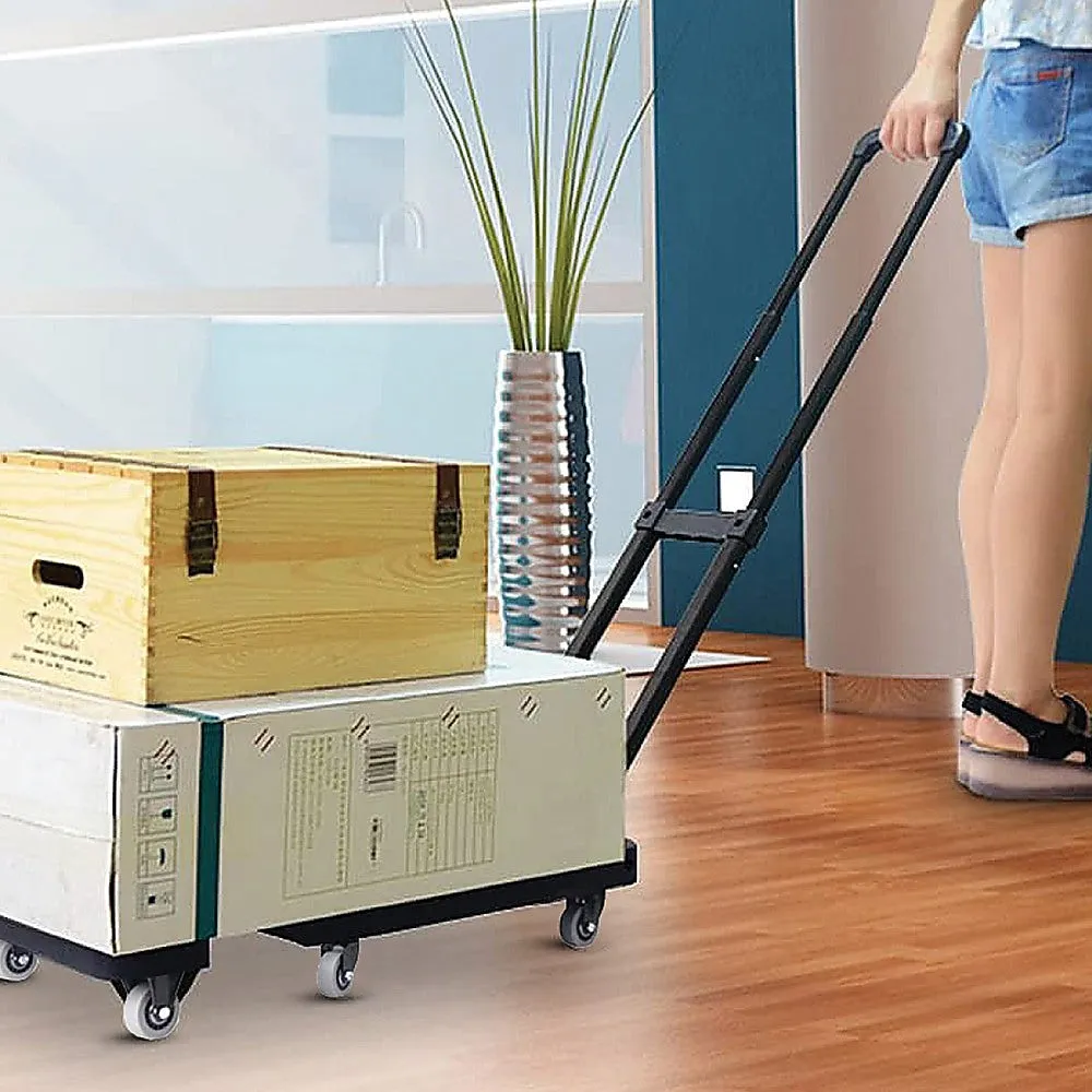 Foldable Flatbed Trolley Cart, 360° Wheels, 200Kg Load