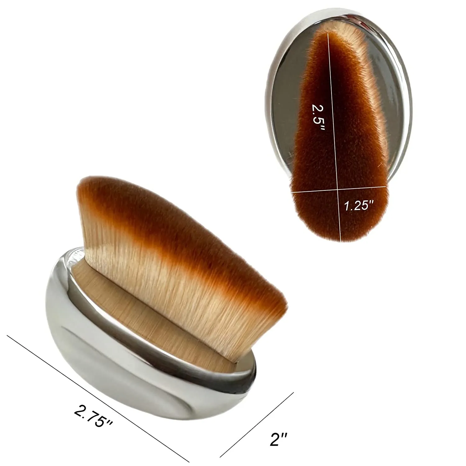 Foundation Brush Angled Makeup Brush SOFT Kabuki Flat Face Body SPF Blush Bronzer Highlighter Contour Self-Tanner Buffing Liquid Powder Cream Cosmetic Application Mirror Finish