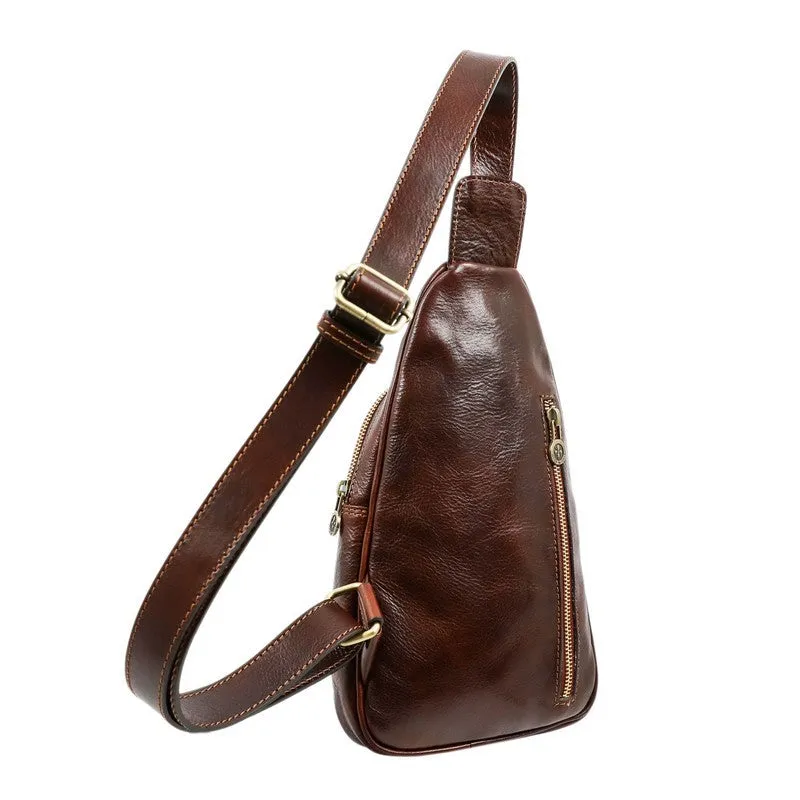 Full Grain Italian Leather Cross Body Bag - Catch-22